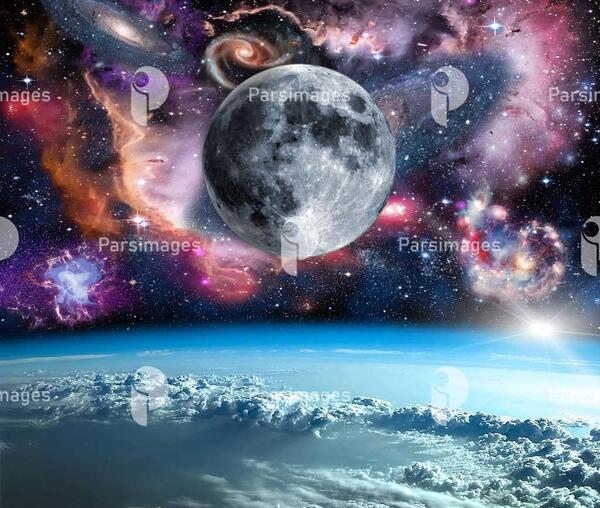 عکس ماه بنفش رنگ