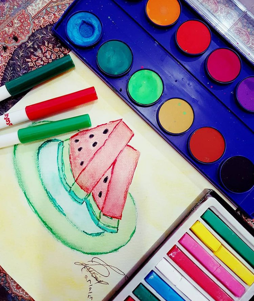 عکس نقاشی شب یلدای ساده