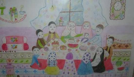 عکس نقاشی شب یلدای ساده
