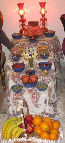 عکس سفره شب یلدای ساده