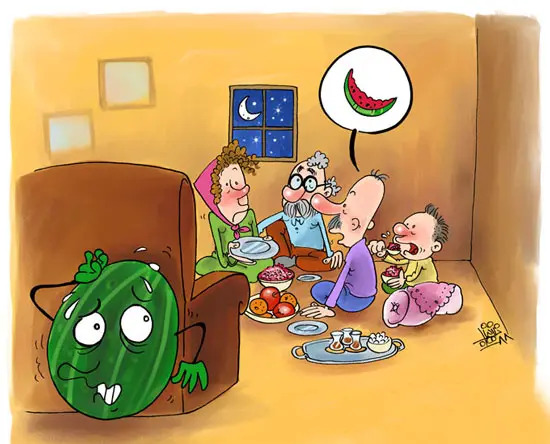 عکس نقاشی شب یلدا پسرانه
