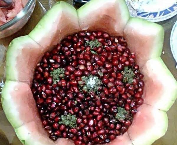 عکس شب یلدا هندوانه و انار