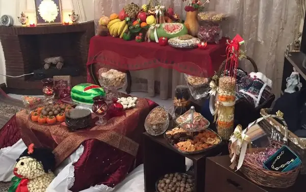 عکس سفره یلدایی عروس