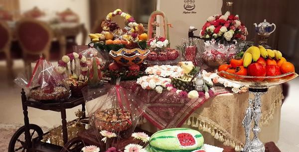 عکس سفره یلدایی عروس