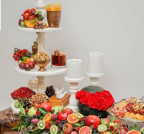 عکس سفره یلدایی عروس