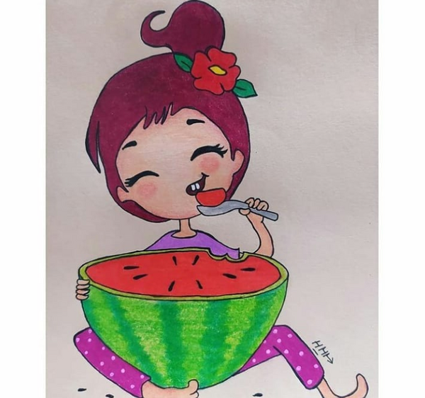 عکس نقاشی یلدا دخترانه