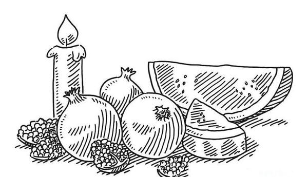 عکس سفره یلدا نقاشی