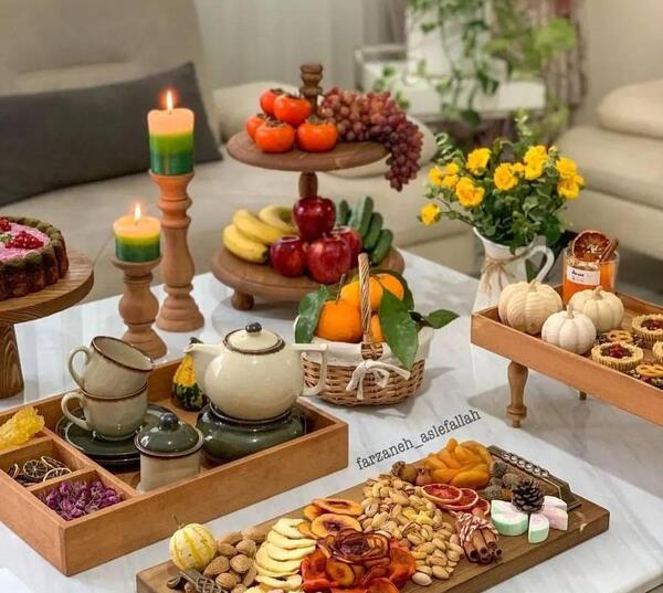 عکس سفره یلدا نقاشی
