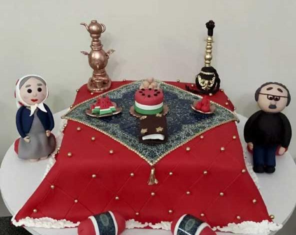 عکس کیک یلدا مستطیل