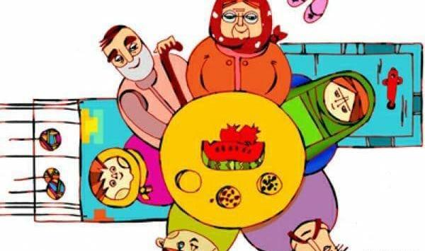 عکس دورهمی شب یلدا کارتونی