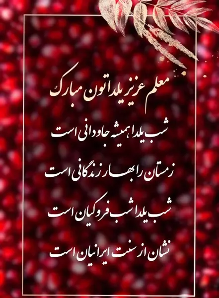 عکس شب یلدا برای تبریک به معلم