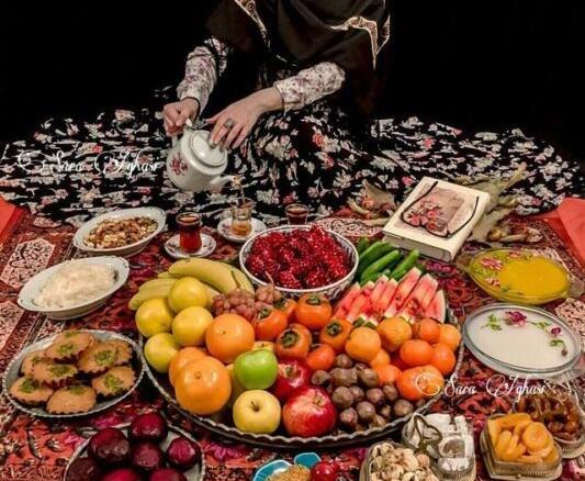 عکس سفره یلدا قدیمی