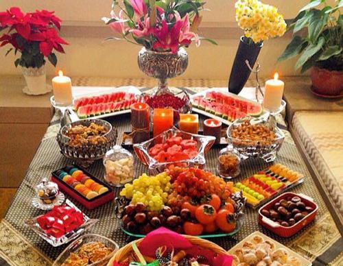عکس سفره یلدا قدیمی