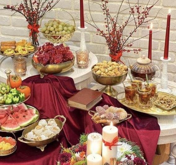عکس تزیین یلدا سفره