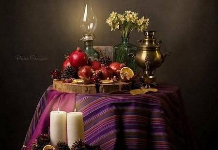 عکس تزیین شب یلدا با کرسی
