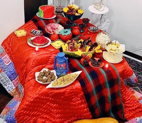 عکس تزیین شب یلدا با کرسی