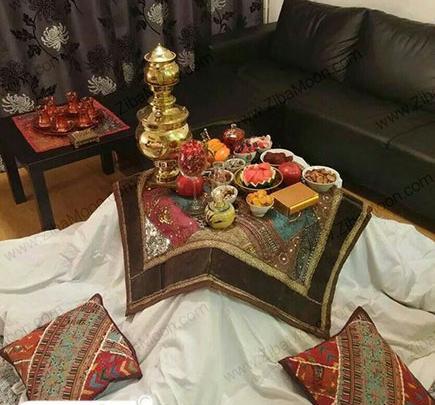 عکس تزیین شب یلدا با کرسی
