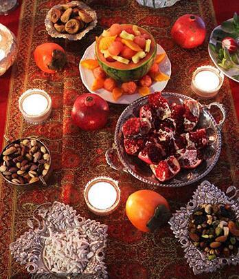 عکس از سفره یلدا ساده