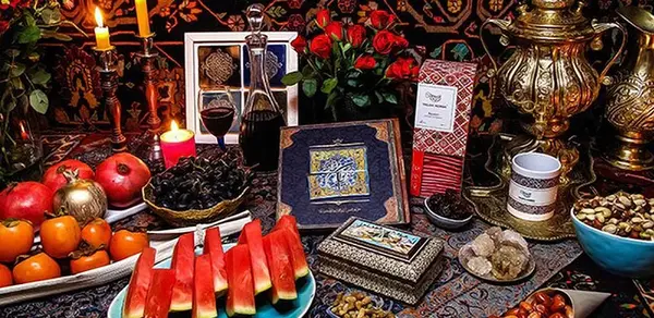 عکس سفره شب یلدا با کرسی