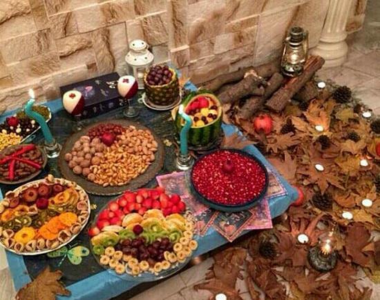 عکس از سفره شب یلدا سنتی