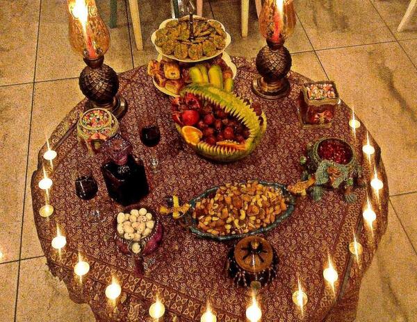 عکس از سفره شب یلدا سنتی
