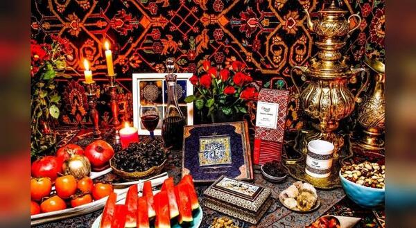 عکس از سفره شب یلدا سنتی