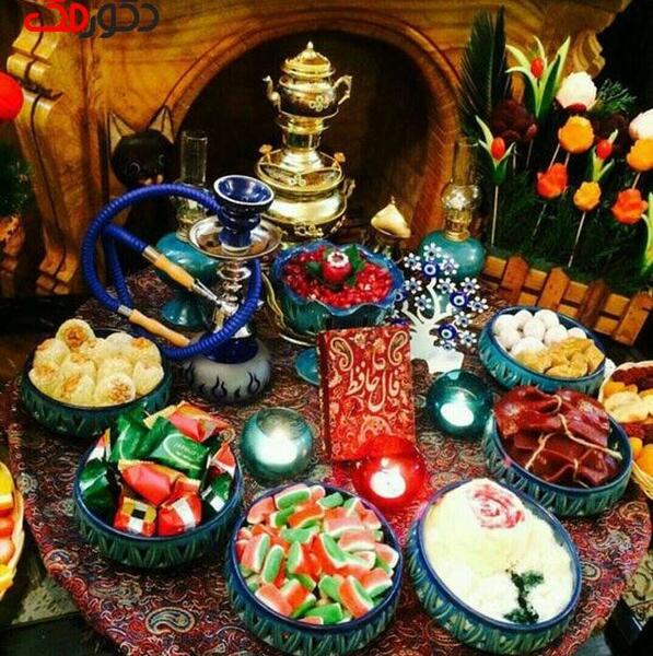 عکس چیدمان میز شب یلدا