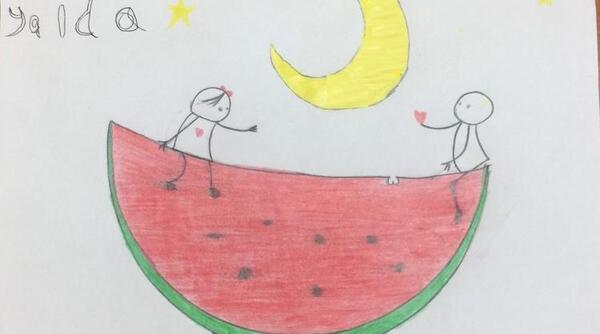 عکس نقاشی شب یلدا برای پیش دبستانی