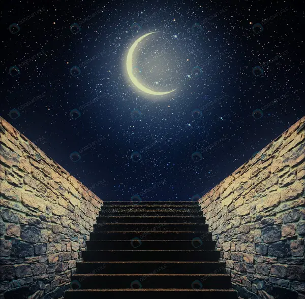عکس هلال ماه در شب