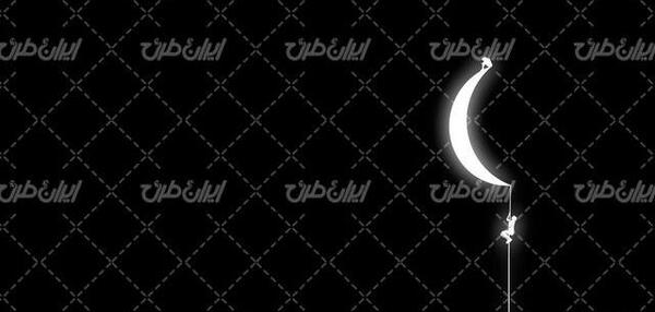 عکس هلال ماه در شب
