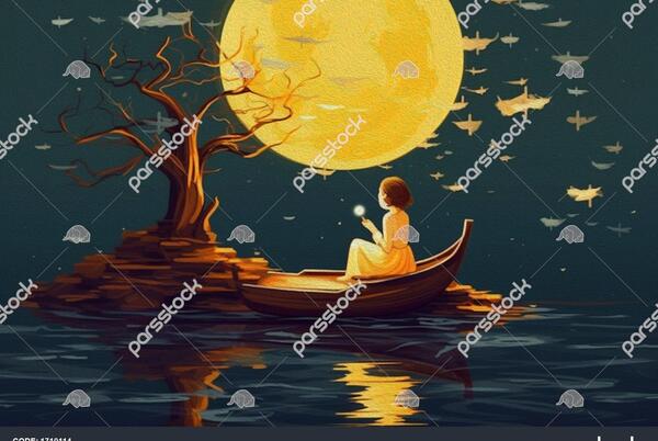 عکس ماه در آب برکه