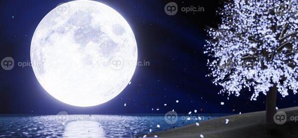 عکس ماه کامل در فضا