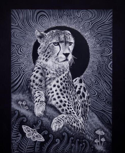 عکس یوزپلنگ نقاشی شده
