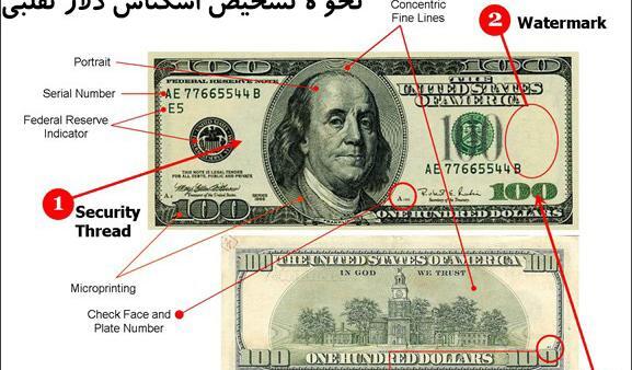 عکس یک دلار تقلبی