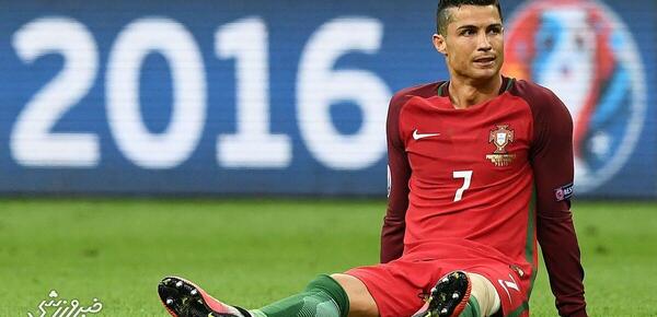 عکس مصدومیت رونالدو در فینال یورو 2016