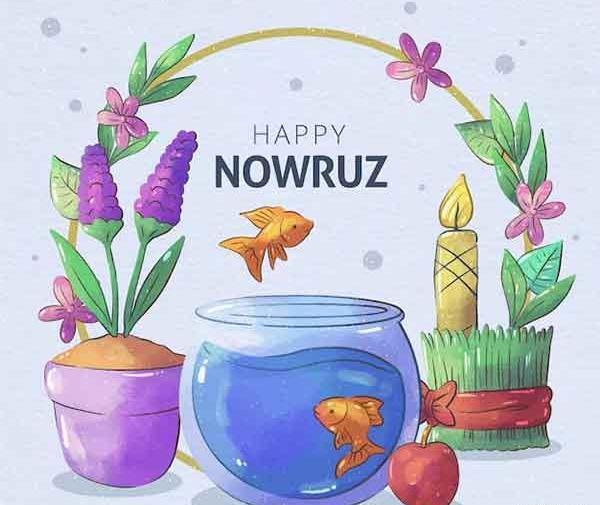 عکس نقاشی سفره هفت سین با خانواده