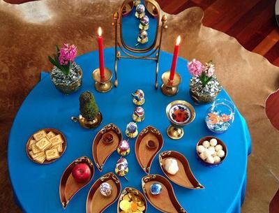 عکس سفره هفت سین سفالی