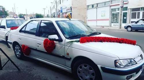 عکس تزیین ماشین عروس پژو پارس