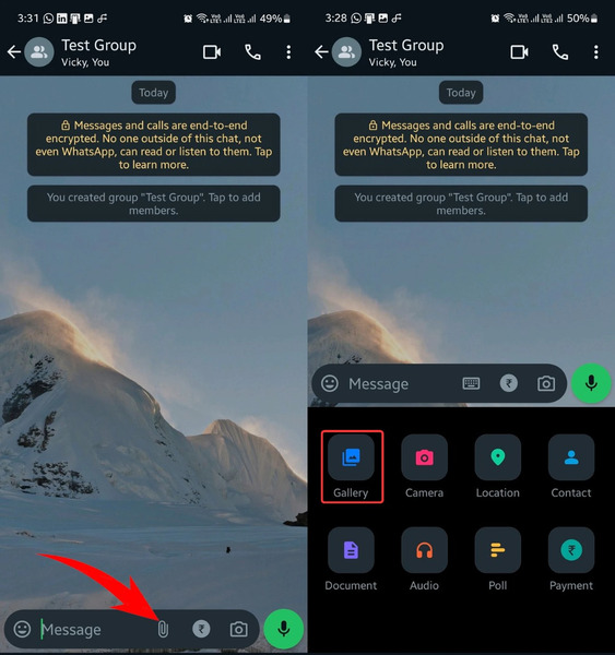 چگونه در واتساپ عکس ها را به صورت فایل بفرستیم