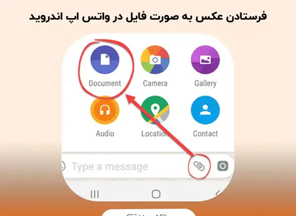 چگونه در واتساپ عکس ها را به صورت فایل بفرستیم