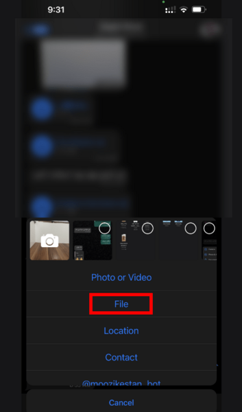 فرستادن عکس در واتساپ ایفون به صورت فایل