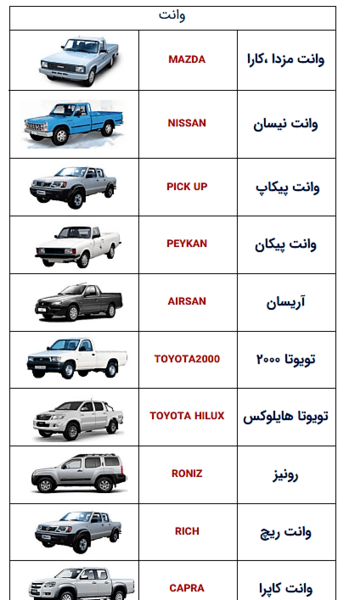 عکس ماشین وانت بار
