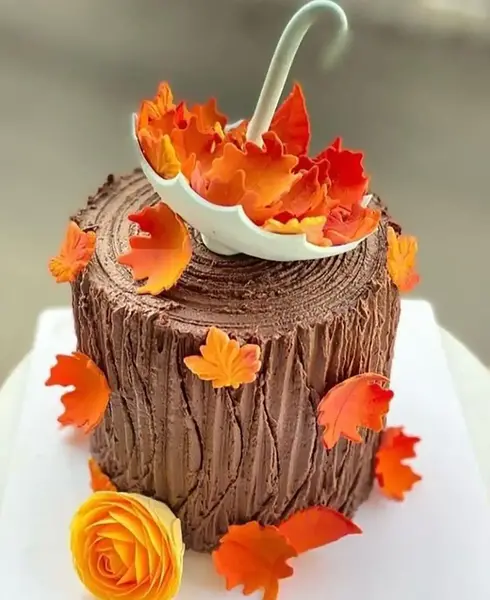 عکس کیک تولد مردانه پاییزی