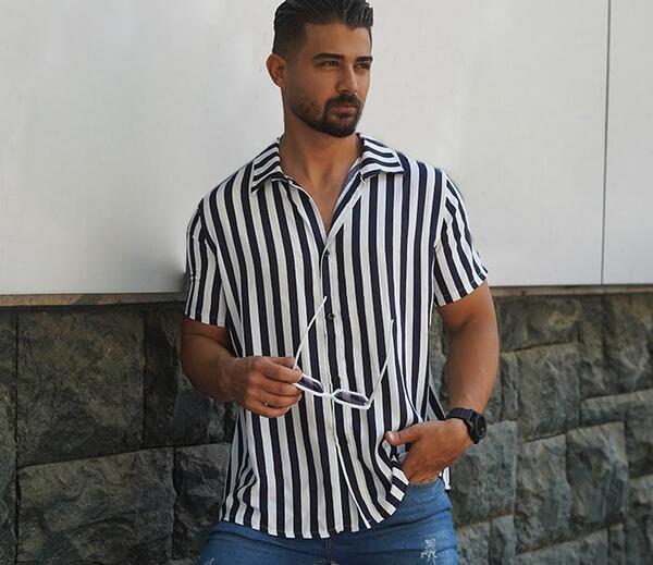 عکس پیراهن مردانه سفید مشکی