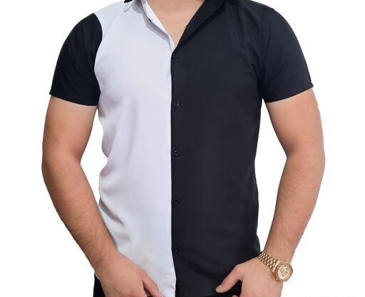 عکس پیراهن مردانه سفید مشکی
