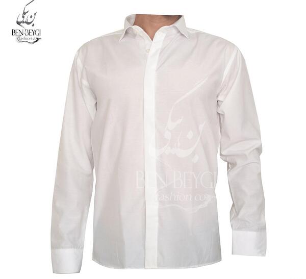 عکس پیراهن مردانه سفید مشکی
