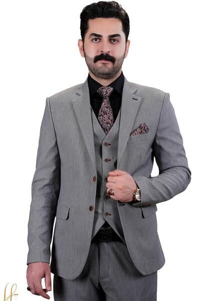 عکس کت شلوار مردانه طوسی