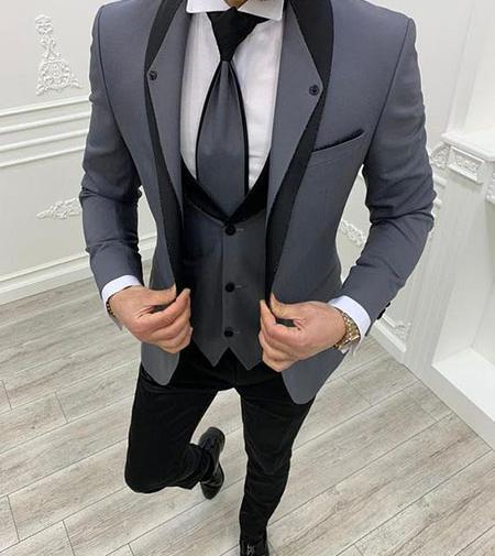 عکس کت شلوار مردانه طوسی