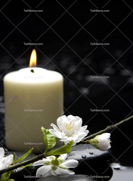 عکس پس زمینه مشکی با شمع