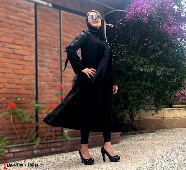 عکس مانتو مشکی براق